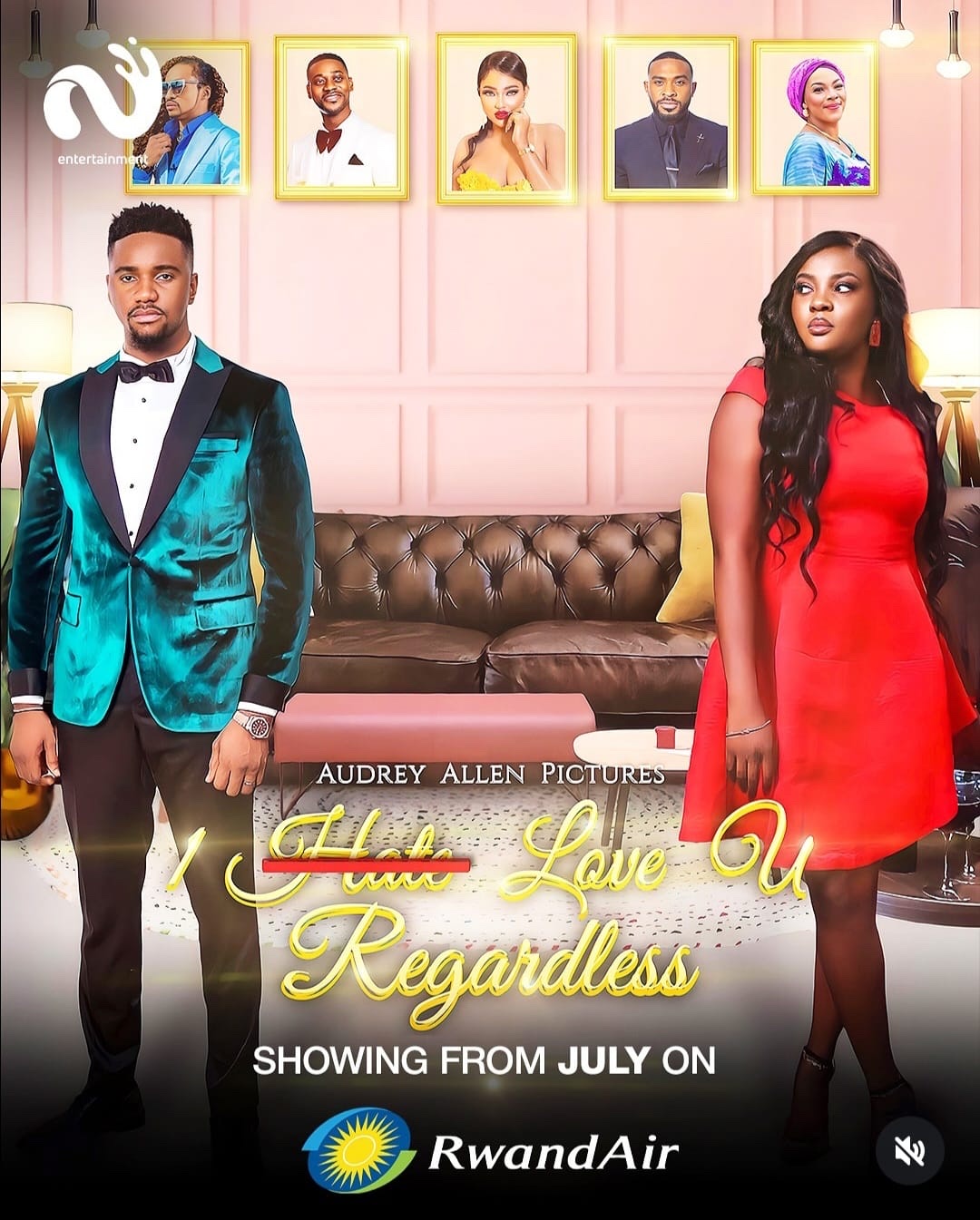 Poster for I Love You Regardless in the inflight entertainment of RwandAir